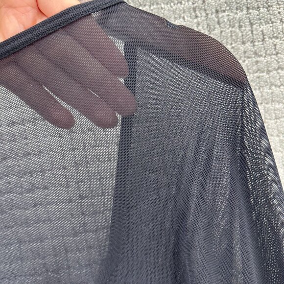 Shades Of Blonde Corset Top Womens Size 2X Black Long Sleeve Mesh Underwire - Picture 3 of 10